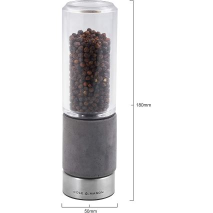 Cole&Mason - REGENT CONCRETE Salt & Pepper Mill Set, 2-piece, concrete, 18 cm