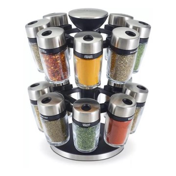Cole&Mason - Rotating rack with spice jars MASTER 17 pcs