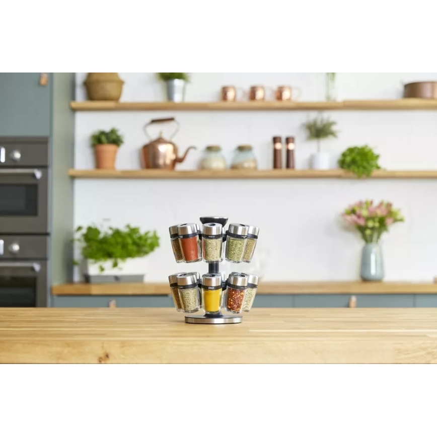 Cole&Mason - Rotating rack with spice jars MASTER 17 pcs
