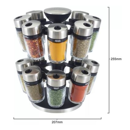 Cole&Mason - Rotating rack with spice jars MASTER 17 pcs