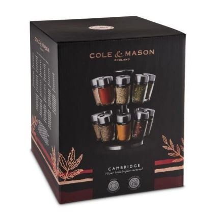 Cole&Mason - Rotating rack with spice jars MASTER 17 pcs