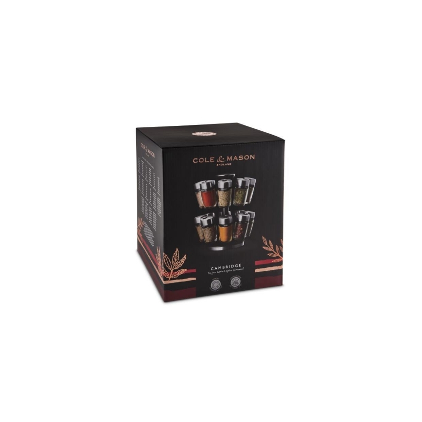 Cole&Mason - Rotating rack with spice jars MASTER 17 pcs