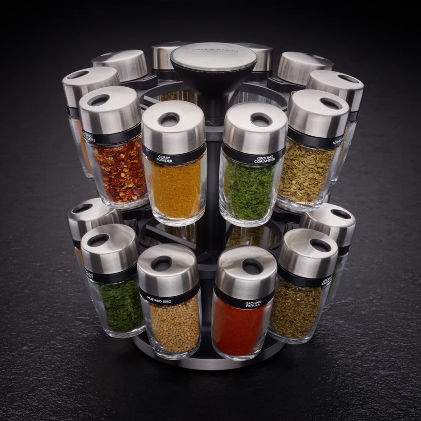 Cole&Mason - Rotating rack with spice jars MASTER 21 pcs