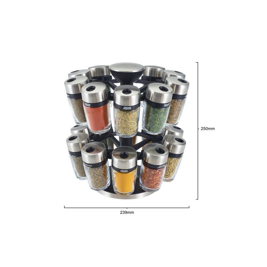 Cole&Mason - Rotating rack with spice jars MASTER 21 pcs