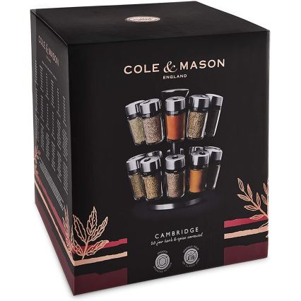 Cole&Mason - Rotating rack with spice jars MASTER 21 pcs