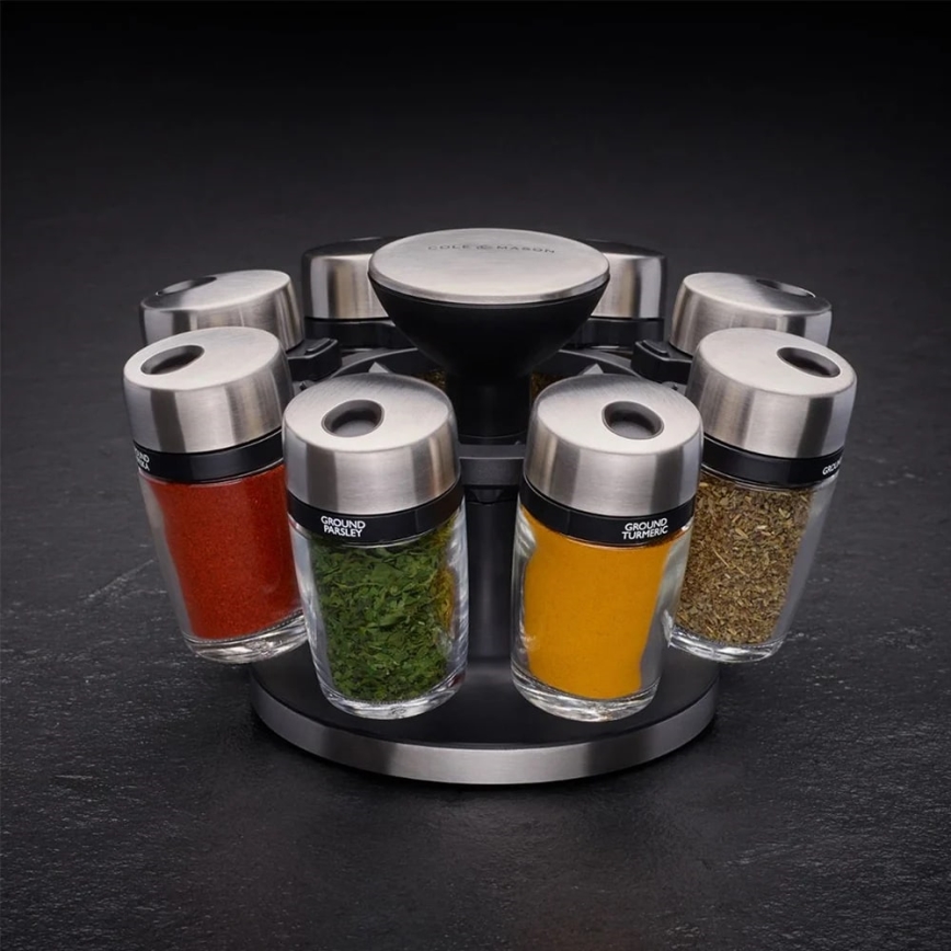 Cole&Mason - Rotating rack with spice jars MASTER 9 pcs