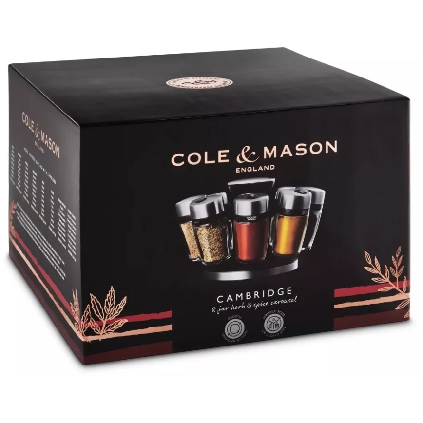 Cole&Mason - Rotating rack with spice jars MASTER 9 pcs