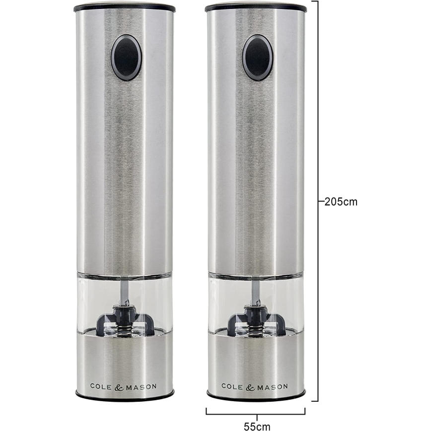Cole&Mason - Set of electric spice grinders BATTERSEA 2 pcs 6xAAA