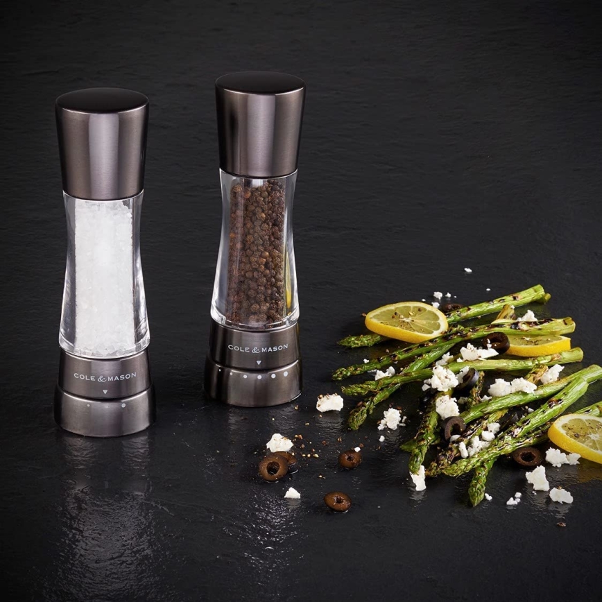 Cole&Mason - Set of salt and pepper grinders DERWENT 2 pcs 19 cm anthracite
