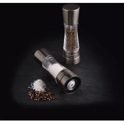 Cole&Mason - Set of salt and pepper grinders DERWENT 2 pcs 19 cm anthracite