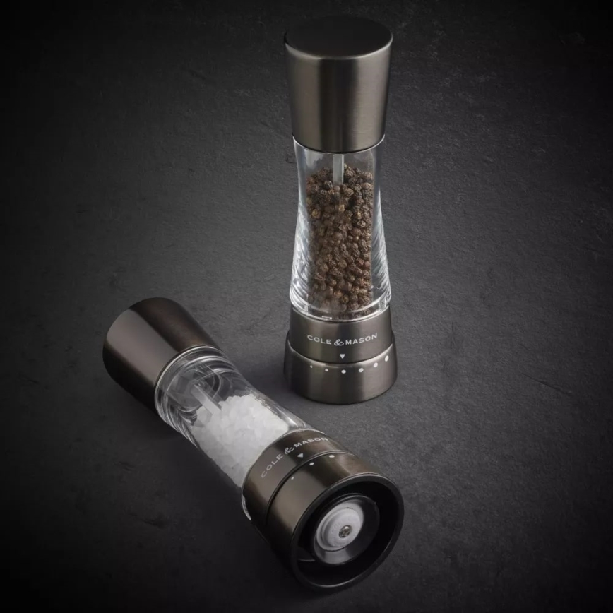 Cole&Mason - Set of salt and pepper grinders DERWENT 2 pcs 19 cm anthracite