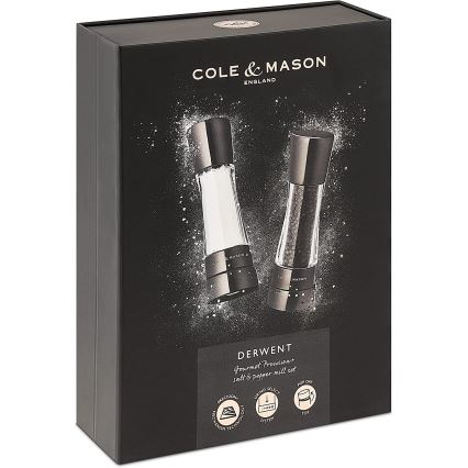 Cole&Mason - Set of salt and pepper grinders DERWENT 2 pcs 19 cm anthracite