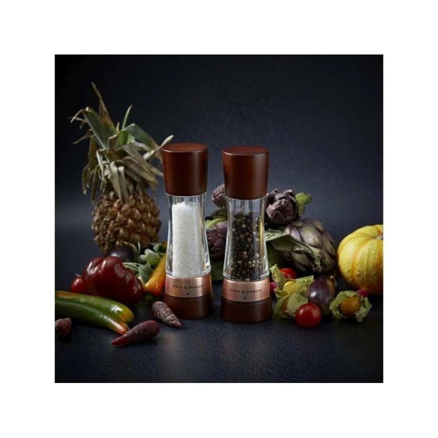 Cole&Mason - Set of salt and pepper grinders DERWENT 2 pcs 19 cm beech/brown