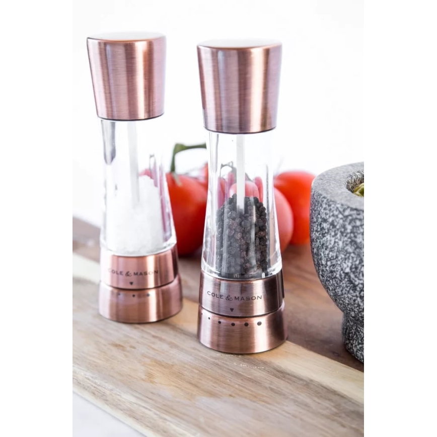 Cole&Mason - Set of salt and pepper grinders DERWENT 2 pcs 19 cm copper