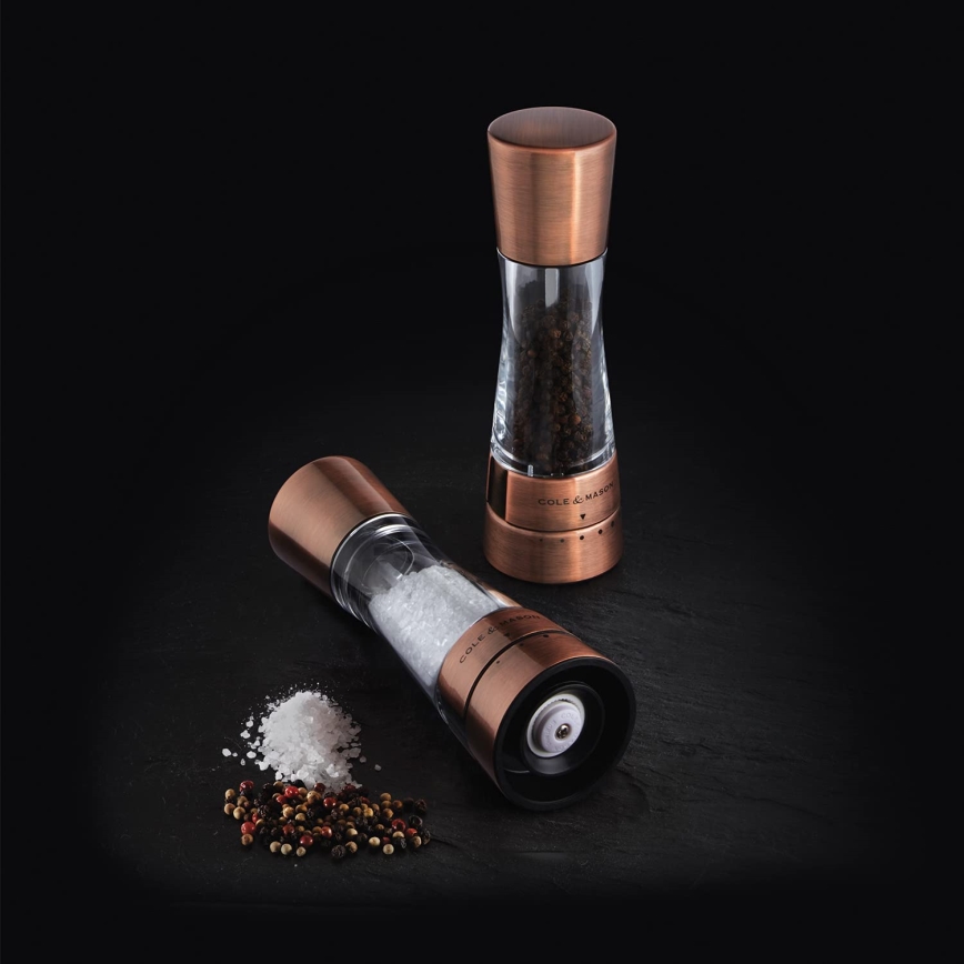 Cole&Mason - Set of salt and pepper grinders DERWENT 2 pcs 19 cm copper