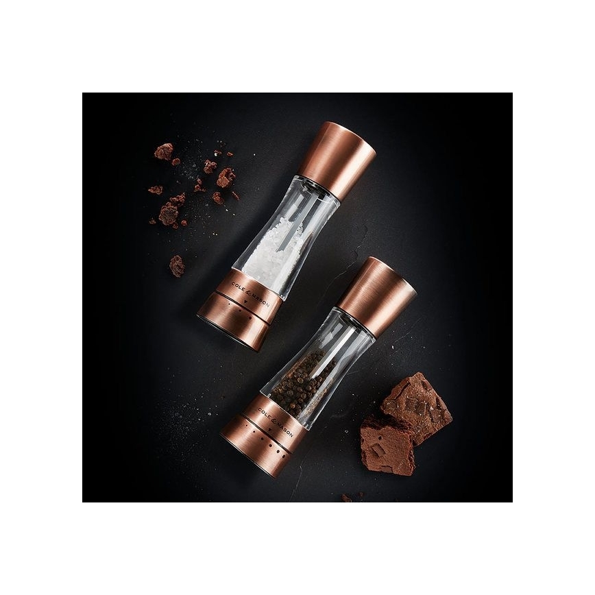 Cole&Mason - Set of salt and pepper grinders DERWENT 2 pcs 19 cm copper