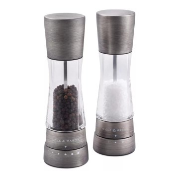 Cole&Mason - Set of salt and pepper grinders DERWENT 2 pcs 19 cm matte chrome