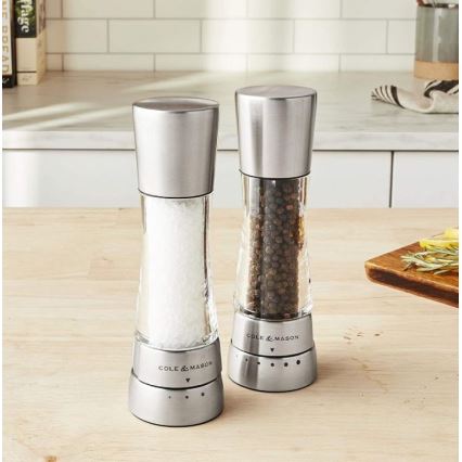 Cole&Mason - Set of salt and pepper grinders DERWENT 2 pcs 19 cm matte chrome