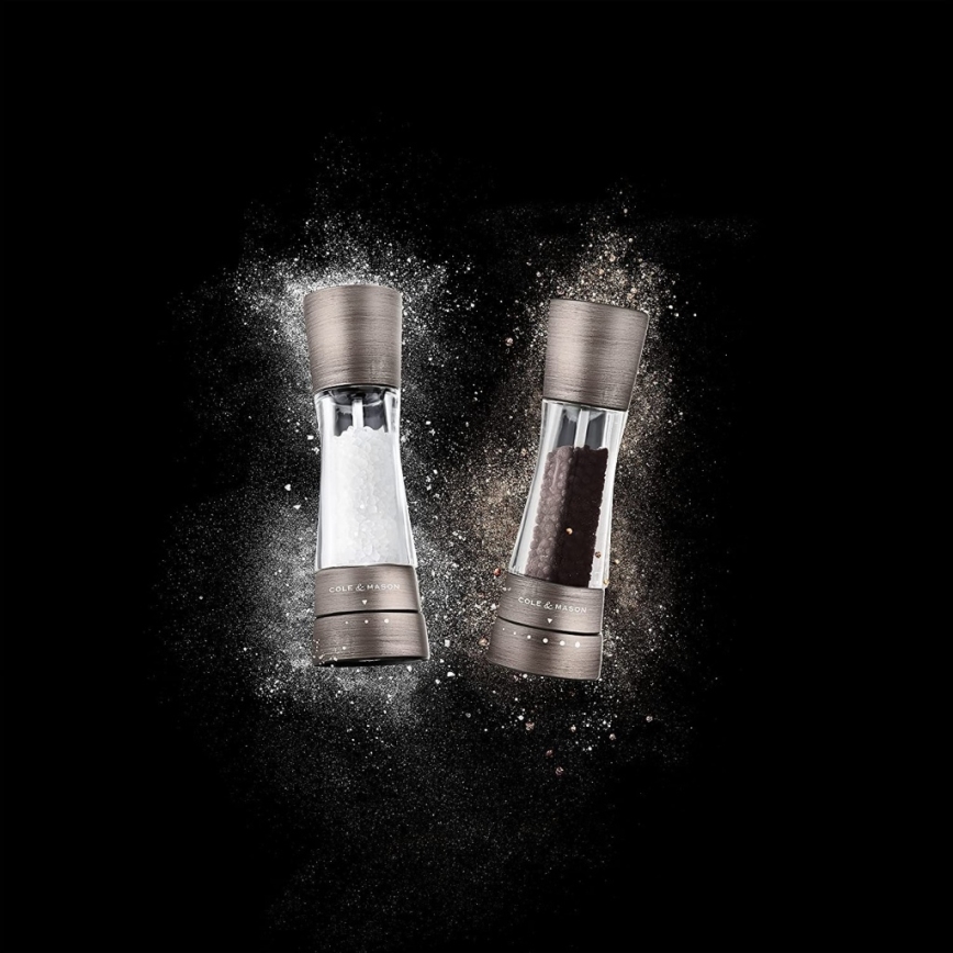 Cole&Mason - Set of salt and pepper grinders DERWENT 2 pcs 19 cm matte chrome