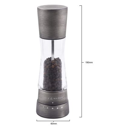 Cole&Mason - Set of salt and pepper grinders DERWENT 2 pcs 19 cm matte chrome