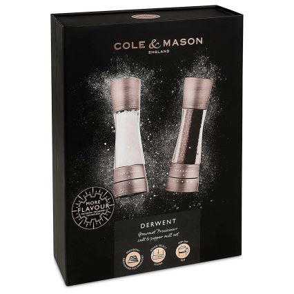 Cole&Mason - Set of salt and pepper grinders DERWENT 2 pcs 19 cm matte chrome