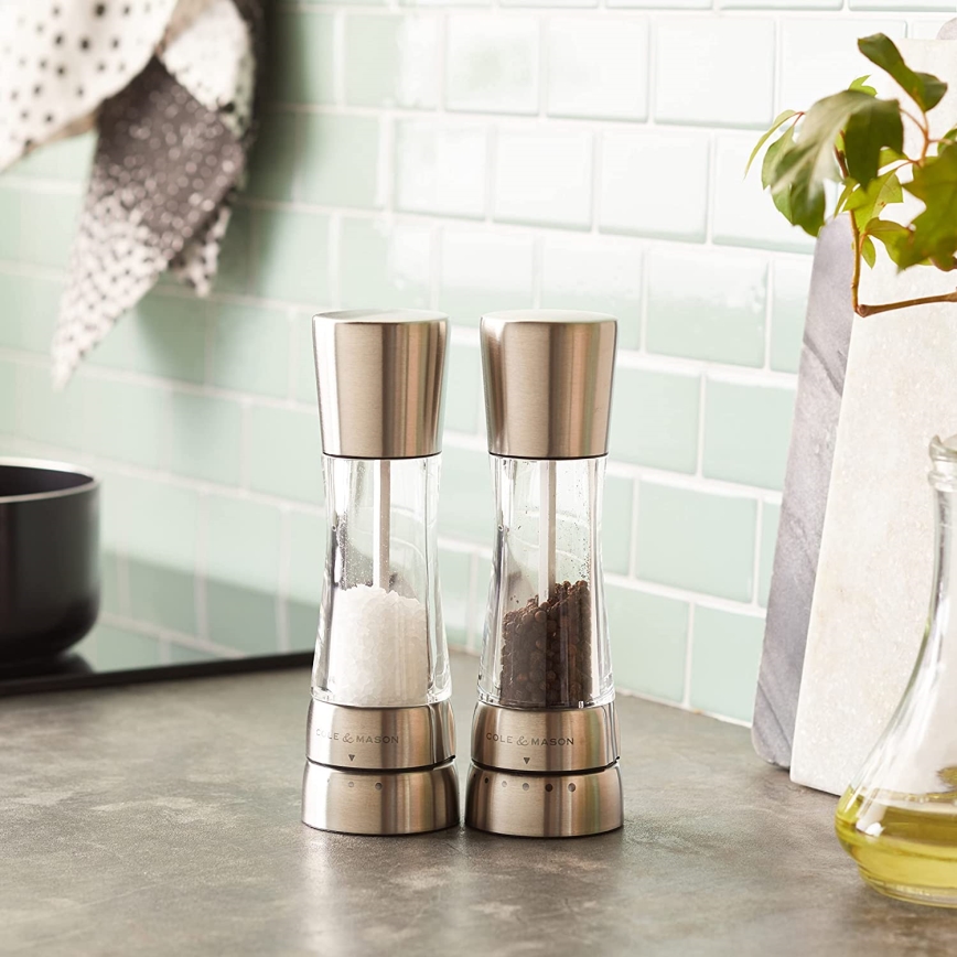 Cole&Mason - Set of salt and pepper grinders DERWENT 2 pcs 19 cm shiny chrome