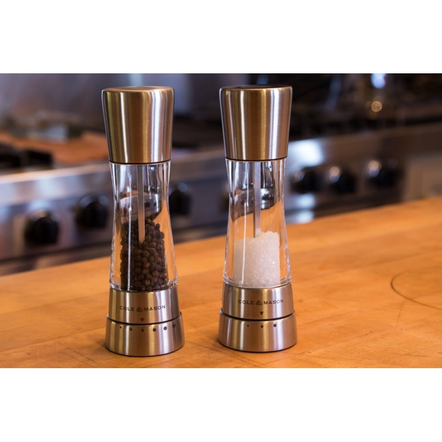 Cole&Mason - Set of salt and pepper grinders DERWENT 2 pcs 19 cm shiny chrome