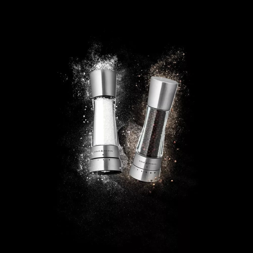 Cole&Mason - Set of salt and pepper grinders DERWENT 2 pcs 19 cm shiny chrome