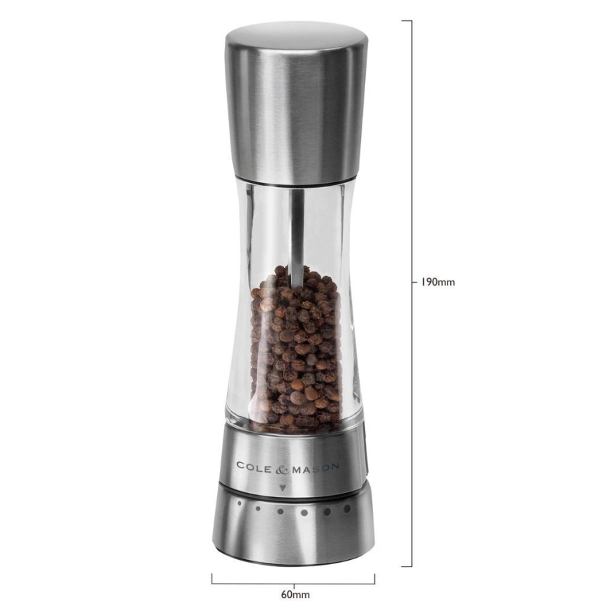 Cole&Mason - Set of salt and pepper grinders DERWENT 2 pcs 19 cm shiny chrome