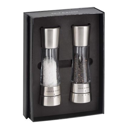 Cole&Mason - Set of salt and pepper grinders DERWENT 2 pcs 19 cm shiny chrome