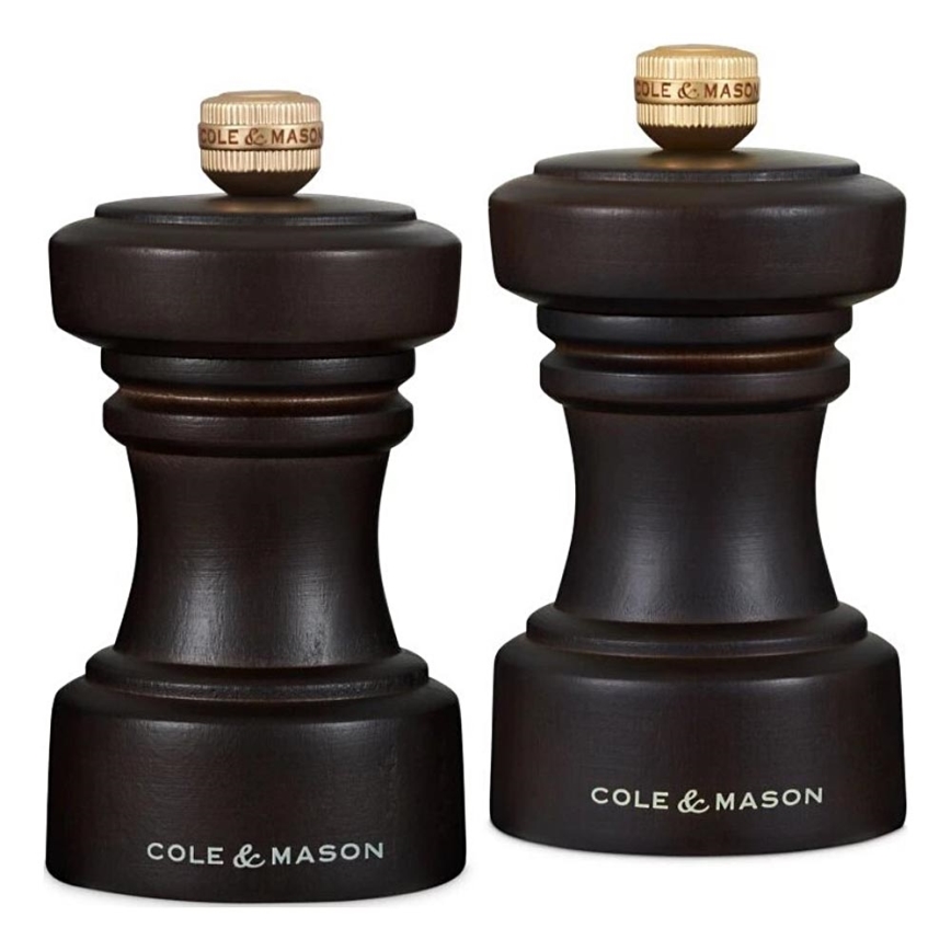 Cole&Mason - Set of salt and pepper grinders HOXTON 2 pcs 10,4 cm beech/brown