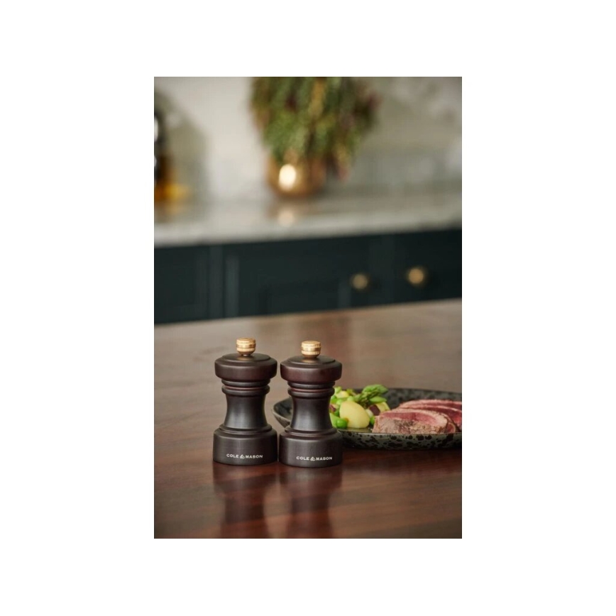 Cole&Mason - Set of salt and pepper grinders HOXTON 2 pcs 10,4 cm beech/brown