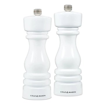 Cole&Mason - Set of salt and pepper grinders LONDON 2 pcs 18 cm beech/white