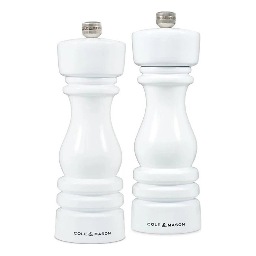 Cole&Mason - Set of salt and pepper grinders LONDON 2 pcs 18 cm beech/white