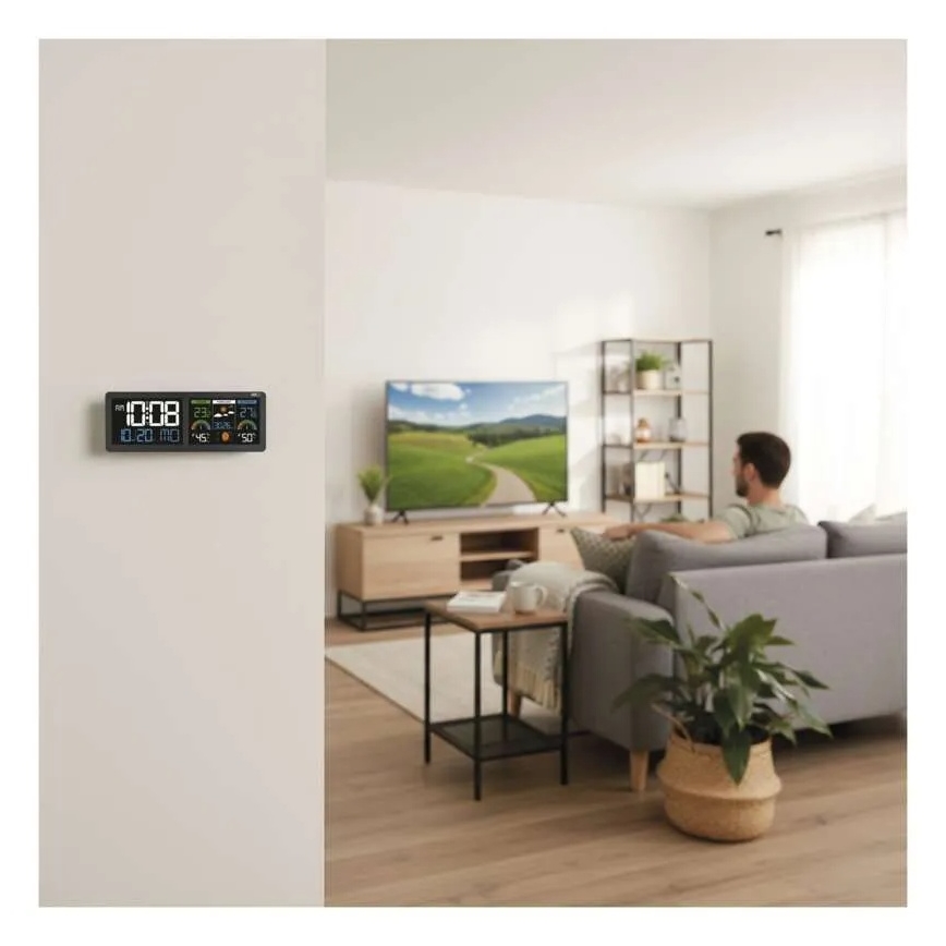 Color LCD Weather Station with Alarm 5V 3xAAA + 2xAA Black