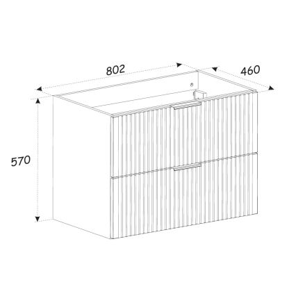 COMAD ADEL CASHMERE 82-80-2S - ADEL under-sink bathroom cabinet 57 x 80.2 cm, beige