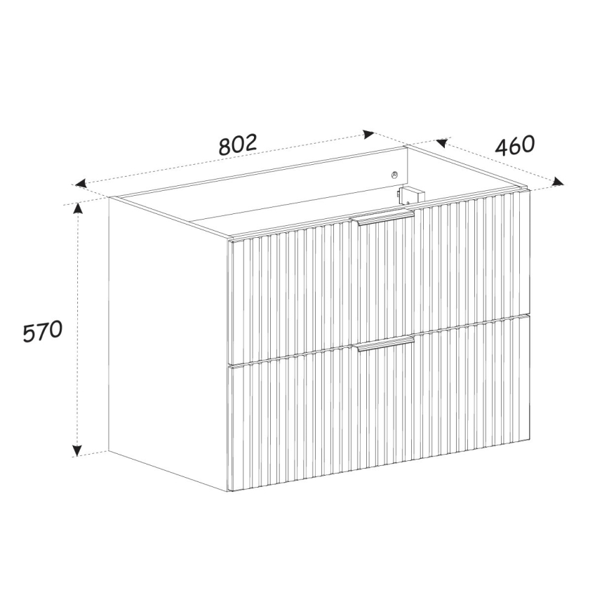 COMAD ADEL CASHMERE 82-80-2S - ADEL under-sink bathroom cabinet 57 x 80.2 cm, beige