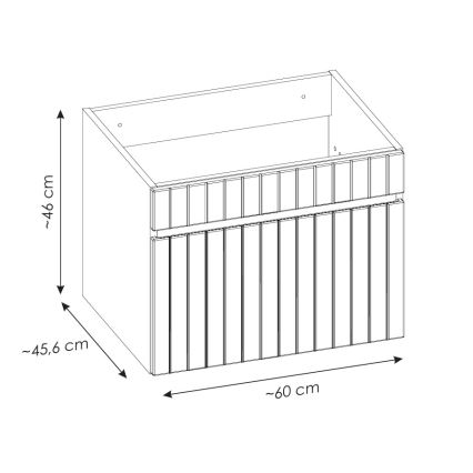 COMAD ICONIC CASHMERE 82-60-D-1S - ICONIC 46x60 cm under-sink bathroom cabinet, beige