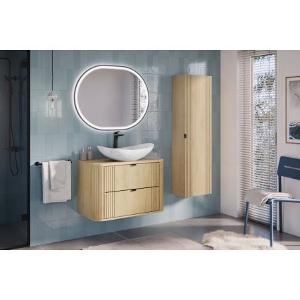COMAD OVALIA CREMONA 82-80-46-2S - OVALIA under-sink bathroom cabinet, oak
