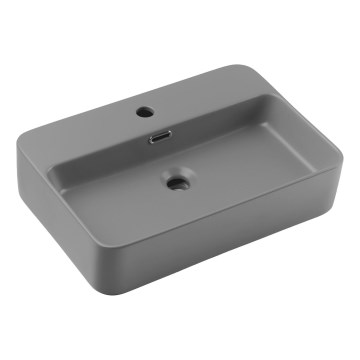 COMAD TRUST 2 MATT LIGHT GREY ( E-6282 ) - Countertop basin TRUST 55x38 cm ceramics/matte grey