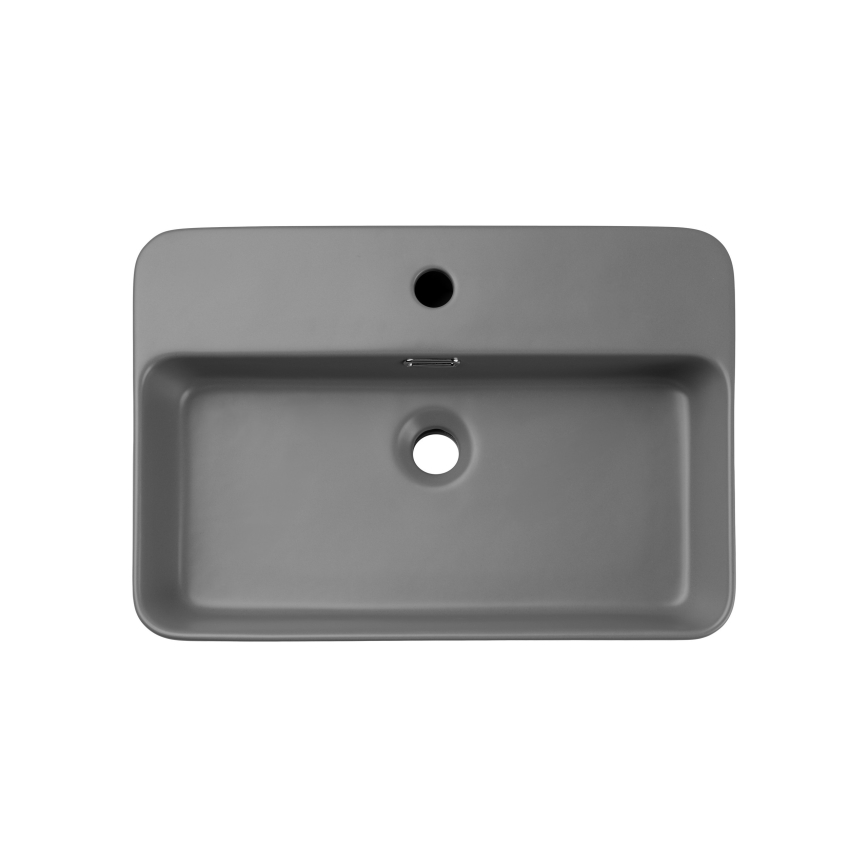 COMAD TRUST 2 MATT LIGHT GREY ( E-6282 ) - Countertop basin TRUST 55x38 cm ceramics/matte grey