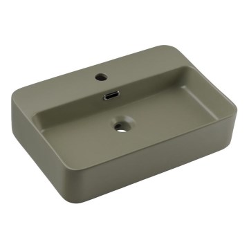 COMAD TRUST 2 OLIVER GREEN ( E-6282 ) - Countertop basin TRUST 55x38 cm ceramics/matte green