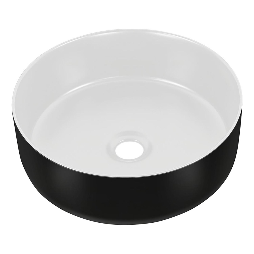 COMAD UM-6259 SIMPLE 8. - Countertop basin SIMPLE d. 36 cm ceramics/matte white/matte black