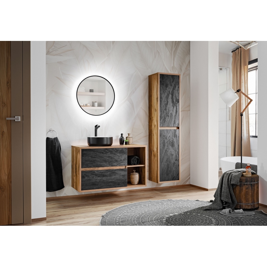 COMAD UM-6259 SIMPLE 8. - Countertop basin SIMPLE d. 36 cm ceramics/matte white/matte black