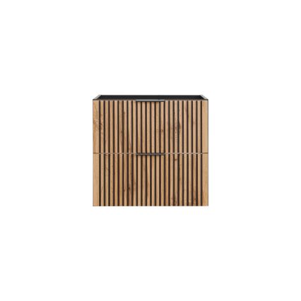 COMAD XILO BLACK WOTAN 82-60-D-2S - Under-sink bathroom cabinet XILO 57x60.2 cm, Black/Wotan Oak