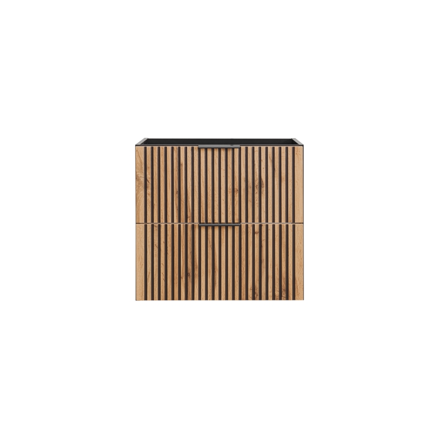 COMAD XILO BLACK WOTAN 82-60-D-2S - Under-sink bathroom cabinet XILO 57x60.2 cm, Black/Wotan Oak