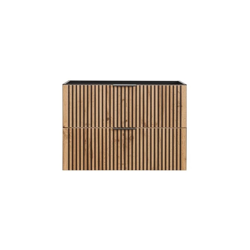 COMAD XILO BLACK WOTAN 82-80-D-2S - XILO bathroom vanity unit 57x80,2 cm in black/Wotan oak