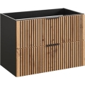 COMAD XILO BLACK WOTAN 82-80-D-2S - XILO bathroom vanity unit 57x80,2 cm in black/Wotan oak