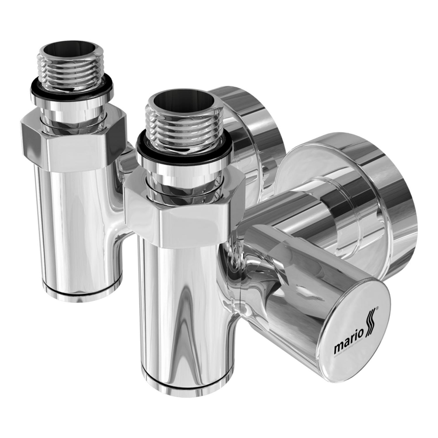 Combination valves for heaters 2 pcs shiny chrome