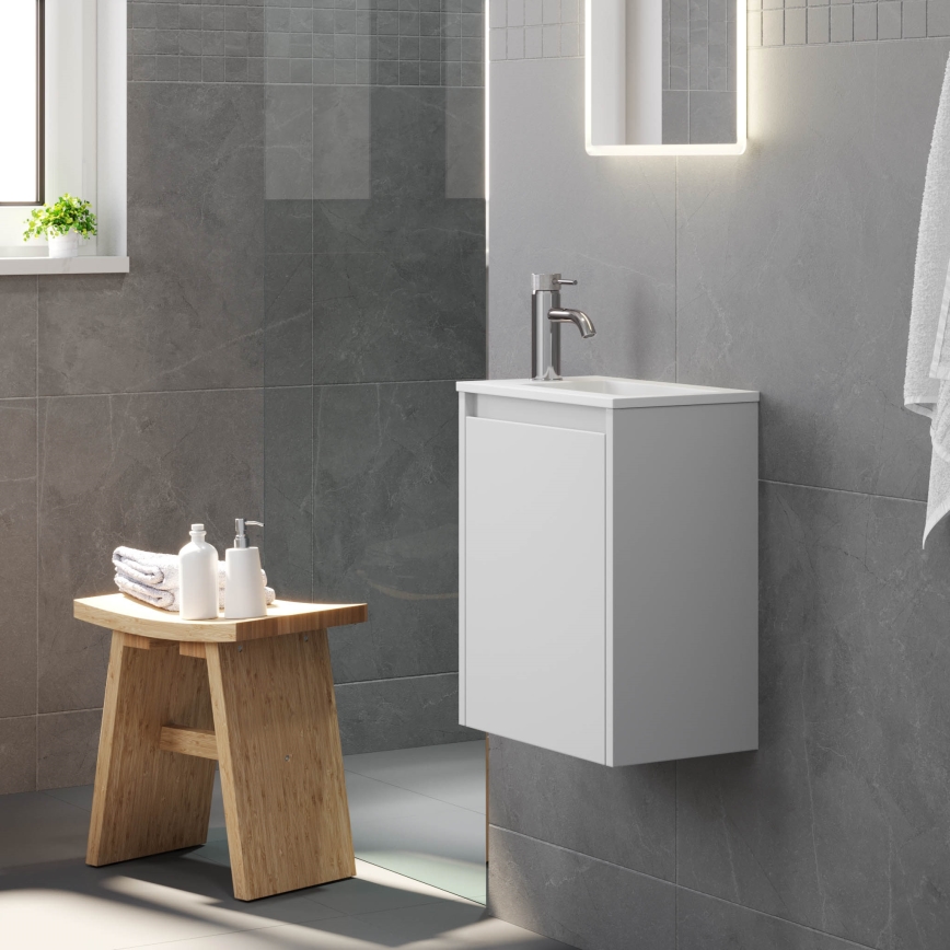 COMO 40 cm Matte White Bathroom Vanity with Basin